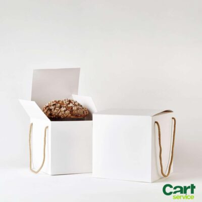 CAJA PANETTONE CUADRADA BLANCA 215x215mm ANONIMA 100uds.