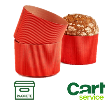 MOLDE PANETTONE RIGIDO M134 MM 500GR  ROJO PAQ 40 PAQUETE 40uds.