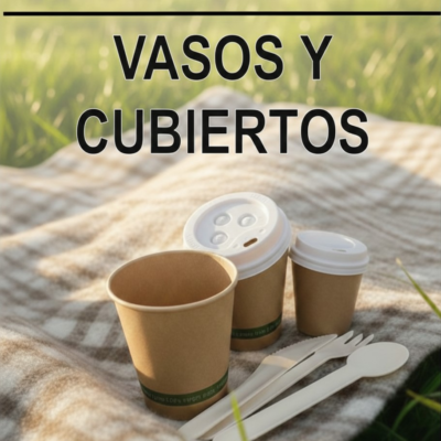 Vasos y cubiertos